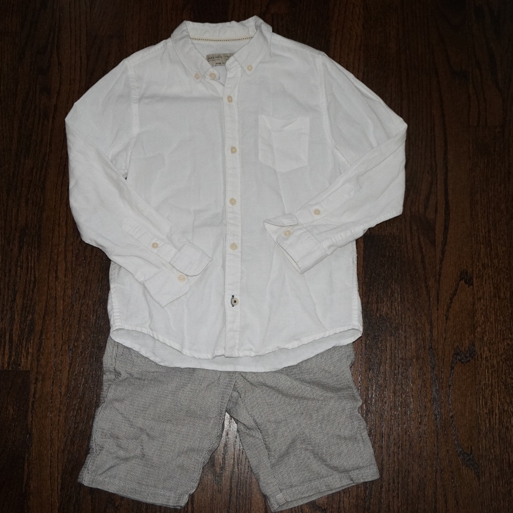 ZARA BOYS DRESS SHIRT AND SHORT SET